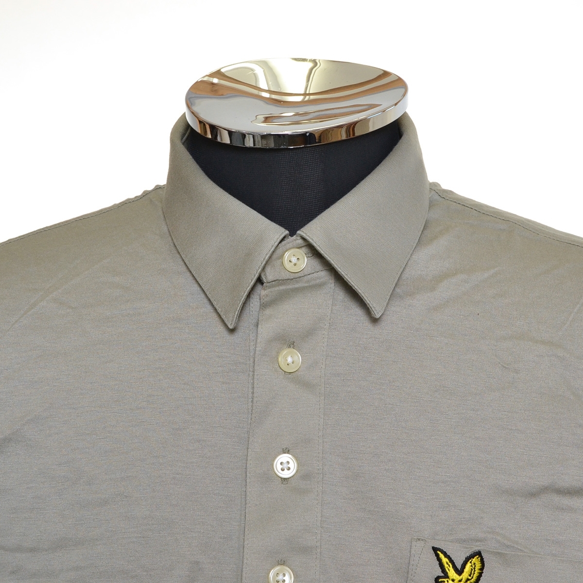 0493180 Lyle&Scottla il & Scott 0 polo-shirt short sleeves Logo embroidery tops size M men's gray 