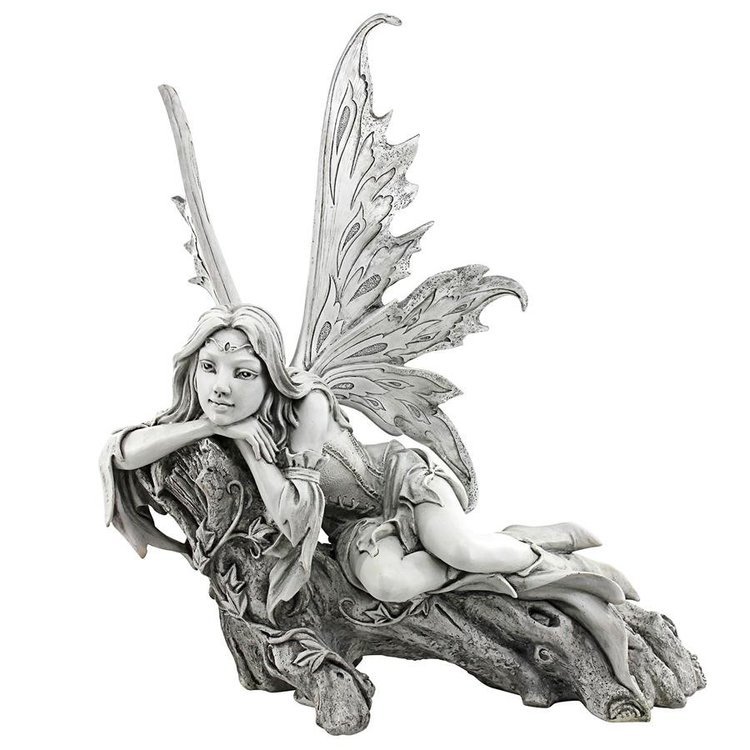 庭の妖精の彫像について立ち止まって考えてみましょう！アーティスト セシリアによる神秘的な妖精の彫刻 アートフィギュア輸入品_画像3