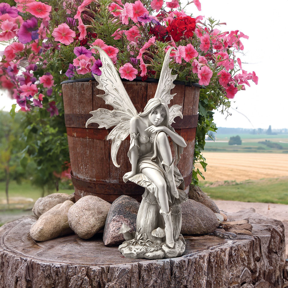 最安値 夢と希望の妖精ガーデン彫像 芸術家セシリアによる神秘的な妖精彫刻 輸入品 レストラン贈り物 園芸 芝生 庭園 洋風