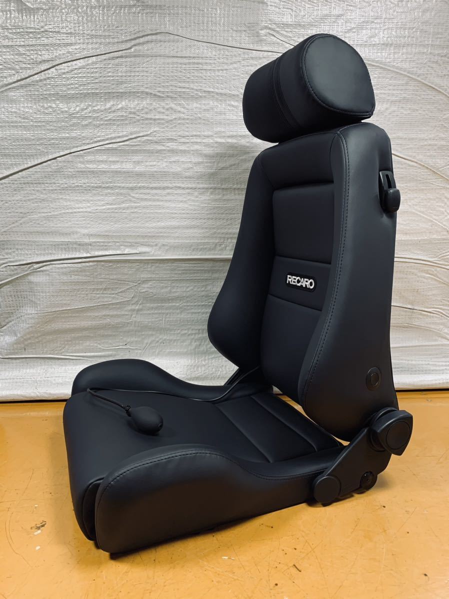 11.レカロ RECARO エルゴメド D 黒フェイクレザー張り替え 張替え 張替 ブラックシングルステッチ 両側ダイヤル エアランバー_画像2