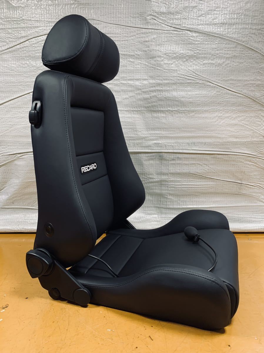 11.レカロ RECARO エルゴメド D 黒フェイクレザー張り替え 張替え 張替 ブラックシングルステッチ 両側ダイヤル エアランバー_画像5