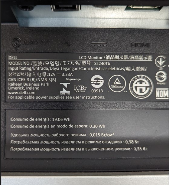 【1円出品】モニター ディスプレイ DELL S2240Tb タッチ ワイド 21.5インチ フルHD VESA 規格 液晶 ディアル VGA HDMI DVI ゲーミング_画像6