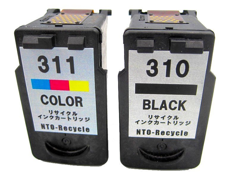 BC-310 BC-311 リサイクルインク セット 残量表示なし 送料220円 キヤノン用 BC310 BC311 MP493 MP490 MP480 MP280 MP270 iP2700_画像1