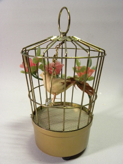 [ made in Japan ]1970 period that time thing bird cage ..... small bird electric ( old former times Vintage tin plate small articles miscellaneous goods fancy Vinatage tweet bird Toy