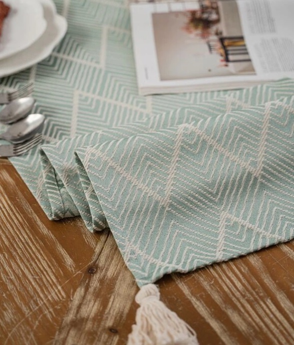 # new goods # table Runner [33.×183.] modern stylish [ green ] ethnic interior dining table equipment ornament 