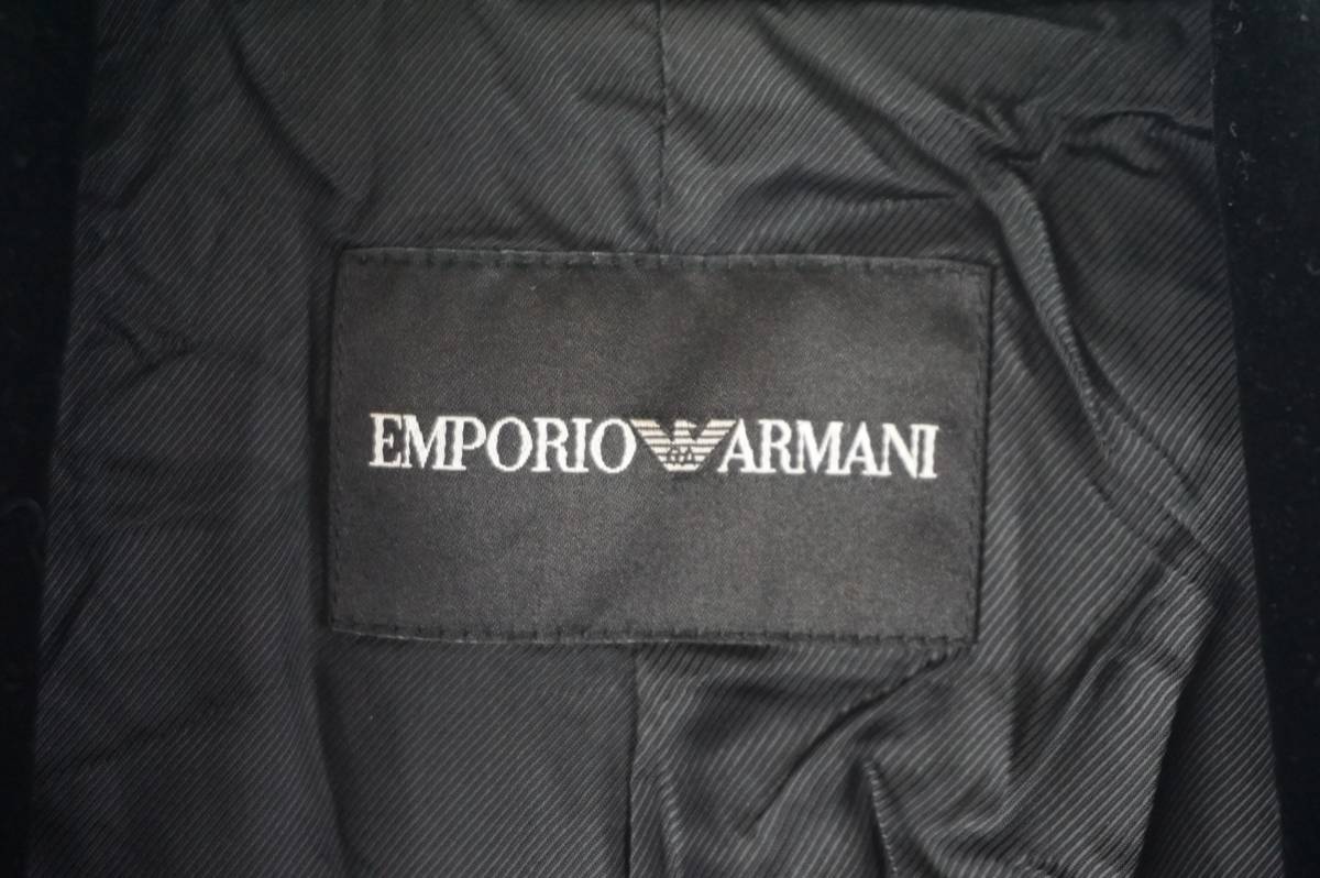 K151　EMPORIO ARMANI　アルマーニ　レディース　ベロア　ベルベット　ジャケット　ブラック　サイズ38_画像3