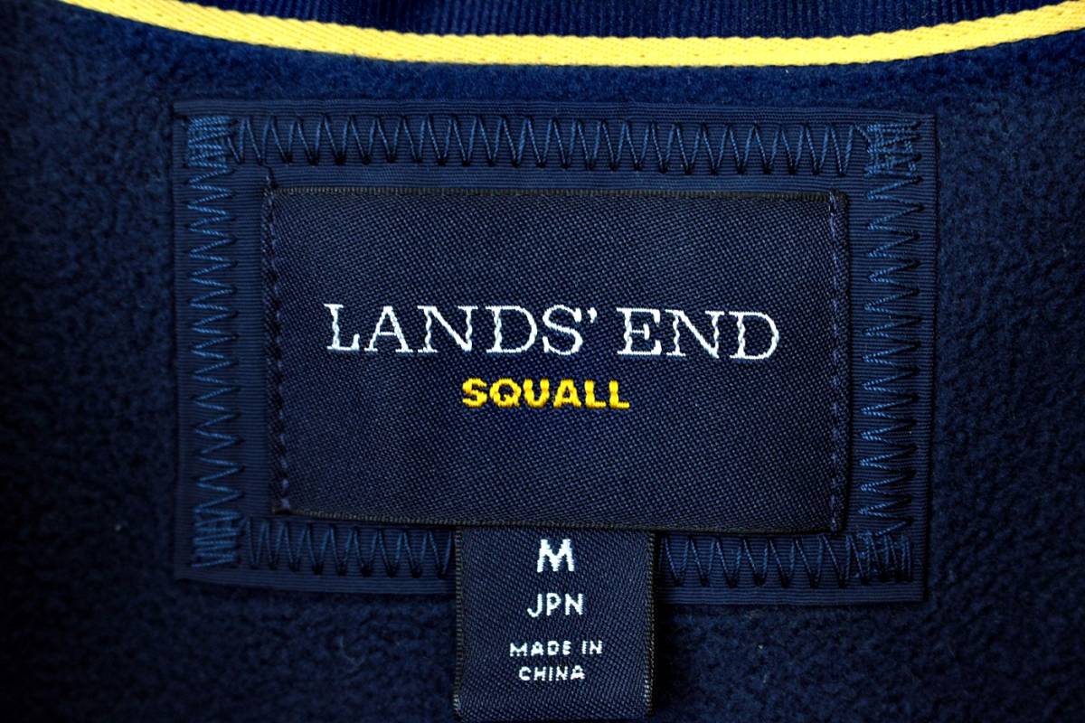 K889　ランズエンド　Lands End　ナイロンジャケット　裏フリース　ブルゾン　ネイビー　中綿　サイズM　アウトドア　メンズ_画像6