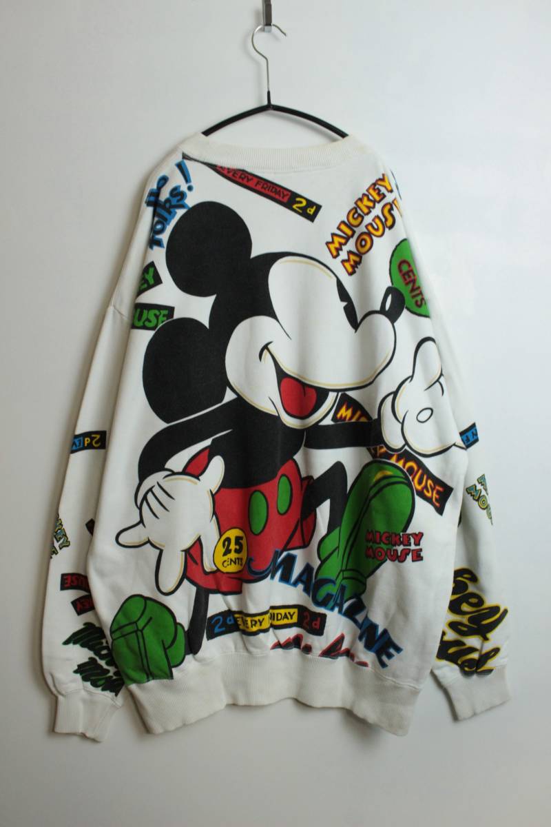 K450　ミッキーマウス　Mickey CO　ミッキーマウス　スウェットシャツ　トレーナー　メンズ　サイズS　オールド　総柄_画像4