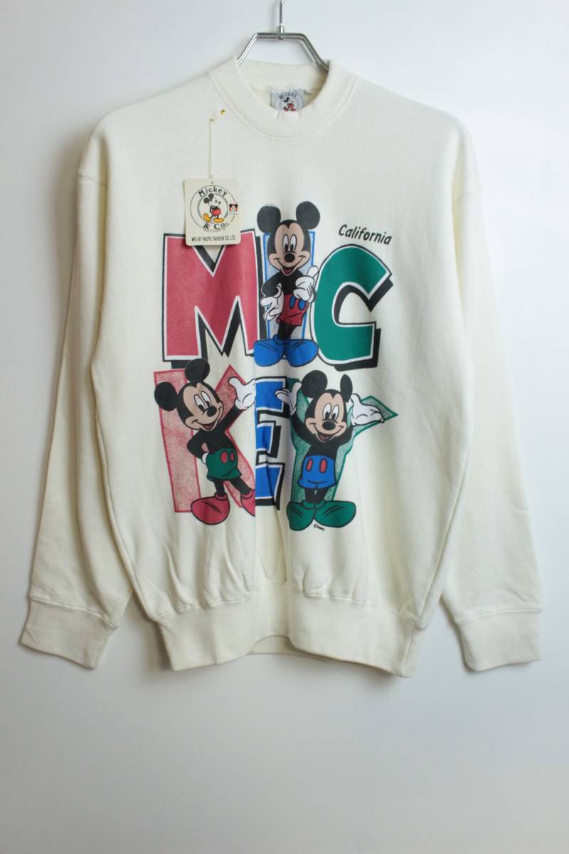 K462　新品　未使用　Mickey　ミッキーマウス　Mickey＆Co　クルーネック　スウェットシャツ　トレーナー　サイズS　メンズ_画像1