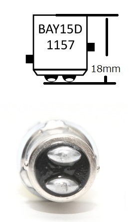 ＜LEDW06W-006＞50 SMD LED搭載 ＜白色・6000Ｋ＞S25 ダブル球（BAY15d ） ブレーキ・テールライト用 ２１／５Ｗ置換え _画像4