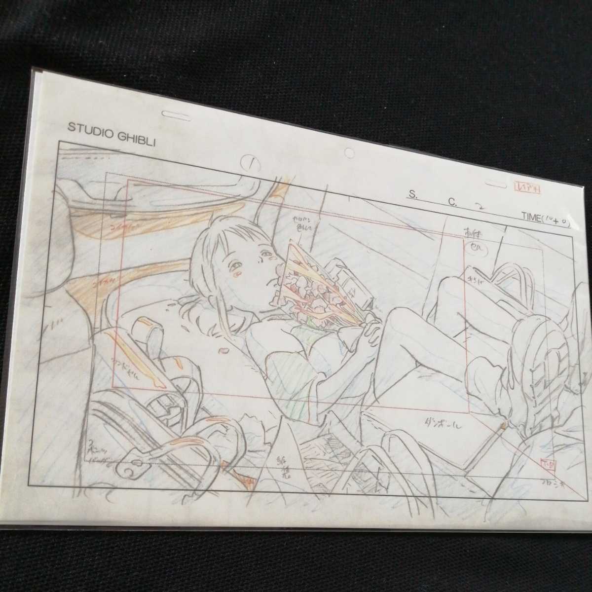  Studio Ghibli thousand . thousand .. god .. layout cut . inspection ) Ghibli postcard poster original picture cell picture layout exhibition Miyazaki .g