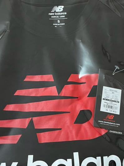 黒　ブラック　新品　Tシャツ　ワンピース　ニューバランス　newbalance ロゴ　 WD01502BK チュニック　オーバーサイズ_画像4