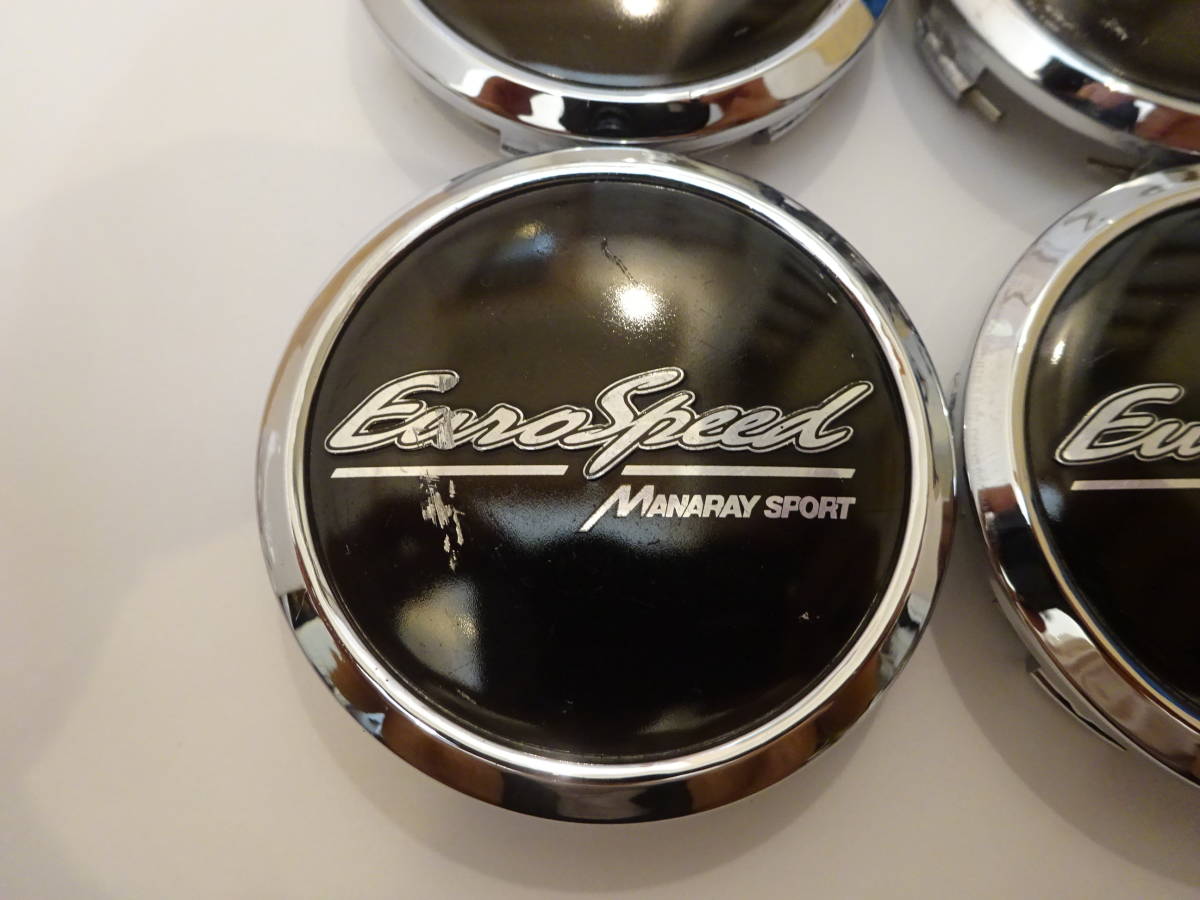 MANARAY SPORT EuroSpeed ホイール センターキャップ 4個 黒 59.5mm S126 マナレイスポーツ ユーロスピード ブラック_画像3