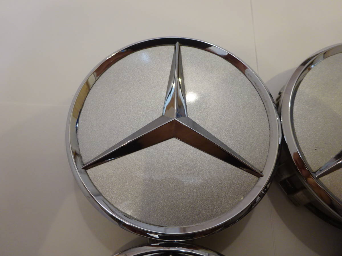 メルセデスベンツ純正ホイール センターキャップ 4個 シルバー 75mm 220 400 01 25 Mercedes-Benz_画像4