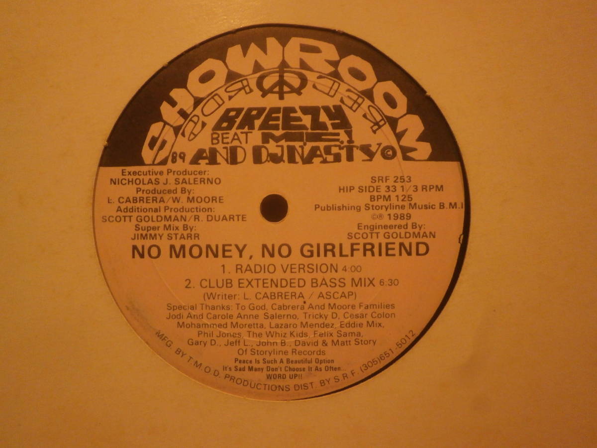 BREEZY BEAT M.C. & D.J. NASTY / NO MONEY, NO GIRLFRIEND / PUERTORICAN HOUSE ROCKER /MIAMI BASS/エレクトロ/ELECTRO/MOODMAN/ミドル_画像1