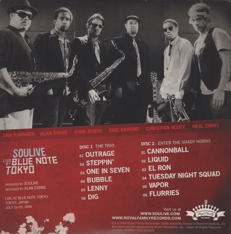 ソウライヴ SOULIVE / ライヴ・アット・ブルーノート東京 / 2009.10.07 / ライヴアルバム / 2CD / 紙ジャケット / P-VINE / PCD-25101-2_画像2