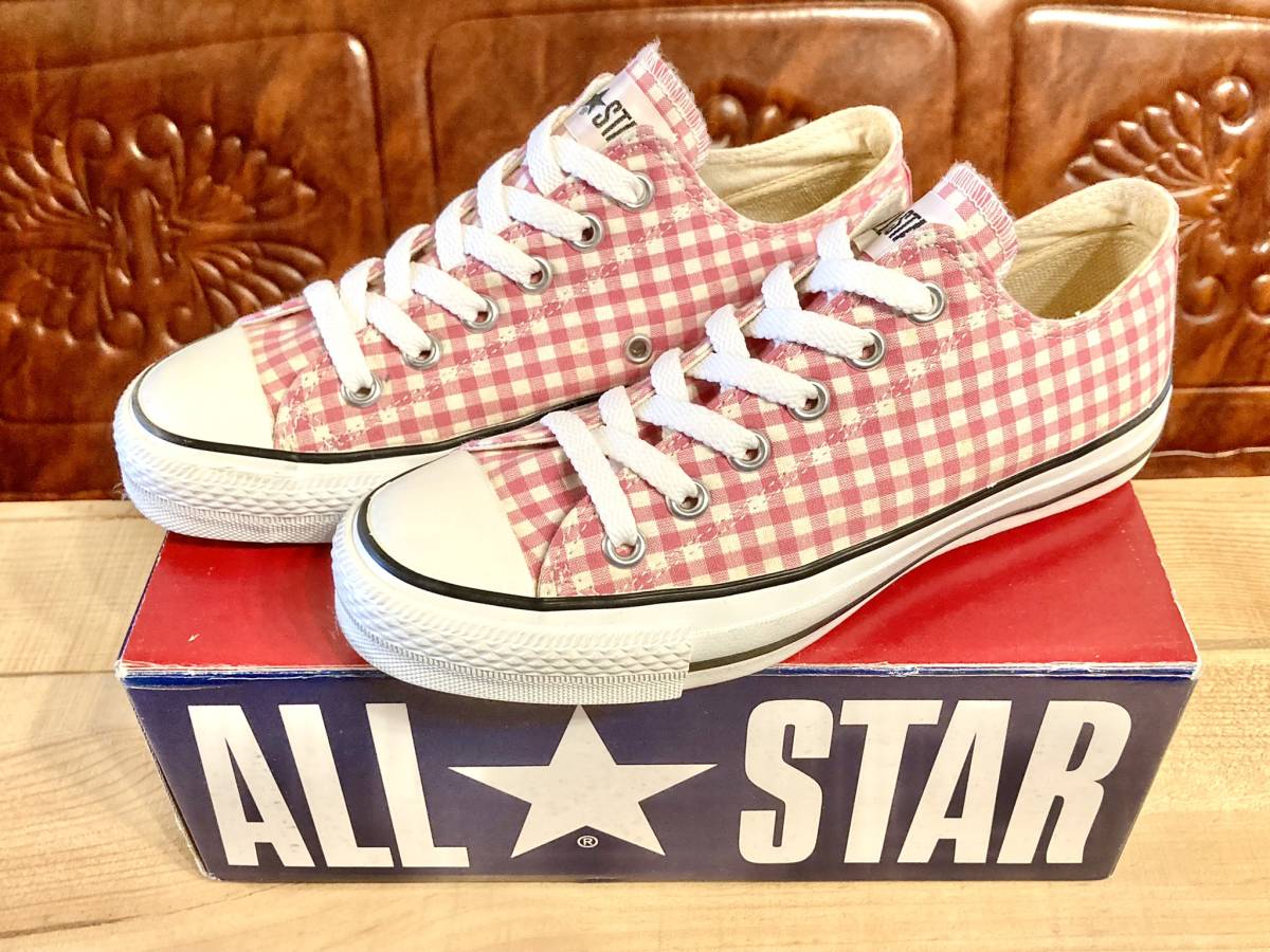 ★☆希少レア!converse ALL STAR GINGHAM OX ピンク 4.5 23.5cm コンバース オールスター ギンガムチェック ビンテージ レトロ 2310☆★