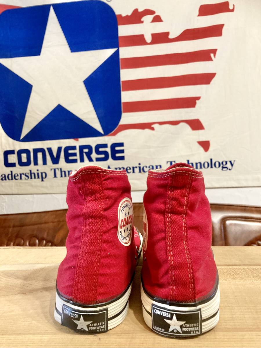 **70s!USA! rare rare!converse COACH HI red 6.5 25cm Converse Coach is ikatto red Vintage 239**