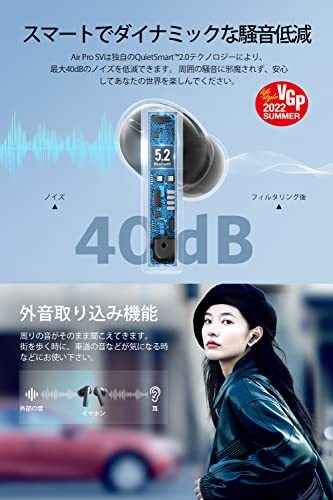 [VGP 2022 受賞]EarFun Air Pro SV ワイヤレスイヤホン Bluetooth 5.2 完全ワイヤレスイヤホン ワイヤレス充電対応_画像2