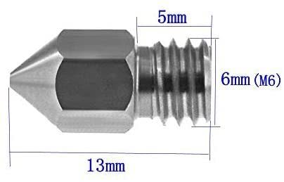 (pont du monde) 3D printer nozzle pushed . machine (MK8 1.75 / 0.8mm (m6) 5 piece set )