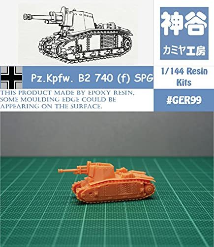 1/144 WWII German Pz.Kpfw. B2 740 (f) SPG Resin Kit_画像2