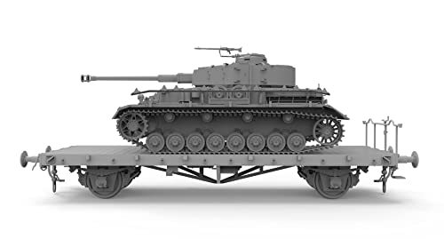 ボーダーモデル 1/35 ドイツ軍 IV号戦車J型 初期/中期型＆平貨車 (2in1キット) w/線路 プラモデル_画像3