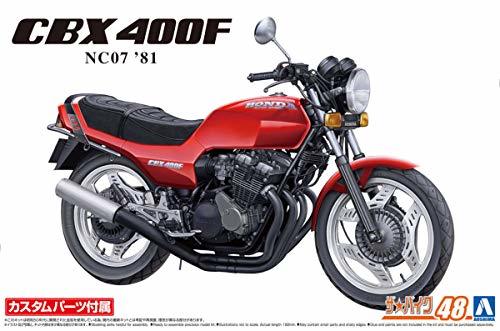 青島文化教材社 1/12 ザ・バイクシリーズ No.48 ホンダ NC07 CBX400F モンツァレッド 1981 カスタムパーツ付_画像4