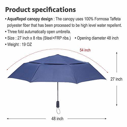 A.Brolly Stonehenge 折りたたみ傘 122cm 大きめ 撥水加工 耐強風 360°回転 安全な自動開閉技術 男女兼用 エコ素材_画像2