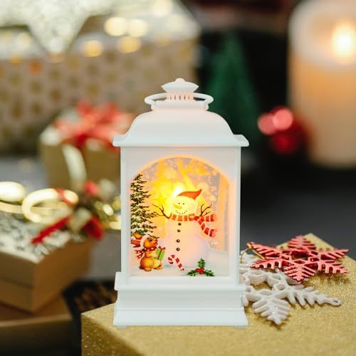LEDMOMO ランタン LED 暖色 クリスマス置物 インテリア おしゃれ 白い 雪だるま 装飾置物 テーブル 置物_画像4