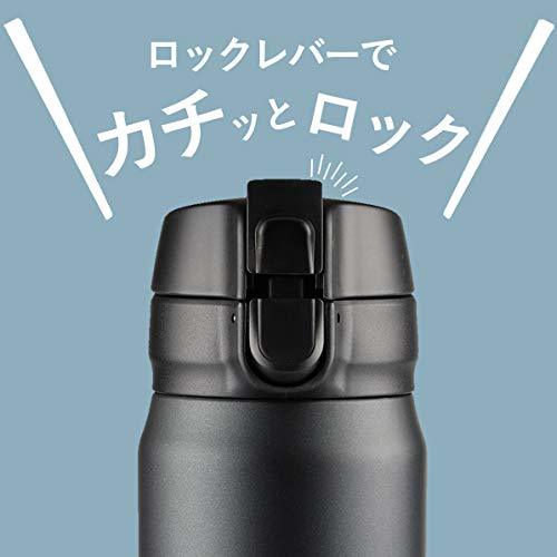 パール金属 水筒 ボトル マグボトル ワンタッチ 500ml 保冷 保温 スリムタイプ マットブラック マイカフェマグ_画像4