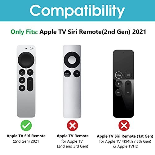 ProCase Apple TV 4K リモコンケース 2021 、シリコンカバー 滑り止め 耐衝撃 汚れ防止 コントローラー保護カバー、Siri Remote_画像2