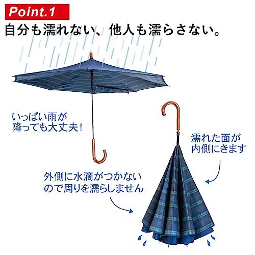 【CARRY saKASA (キャリーサカサ) UK Model（UK モデル）】逆さ傘 逆折り式傘 さかさ傘 逆さま傘 軽量 逆さに開く 濡れない 便利 自立する_画像6