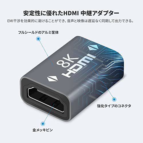 Access 【 2個セット 】HDMI 2.1 中継アダプタ 延長コネクター HDMIケーブル延長接続 Ultra High Speed HDMI 8K/4K/2K対応_画像2