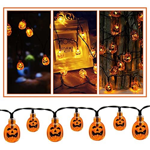 OSUDRY ハロウィン 飾り かぼちゃライト LEDライト ストリングライト 屋外 ライト ソーラー充電式 30球 6m ハロウィーン 飾りライト_画像5