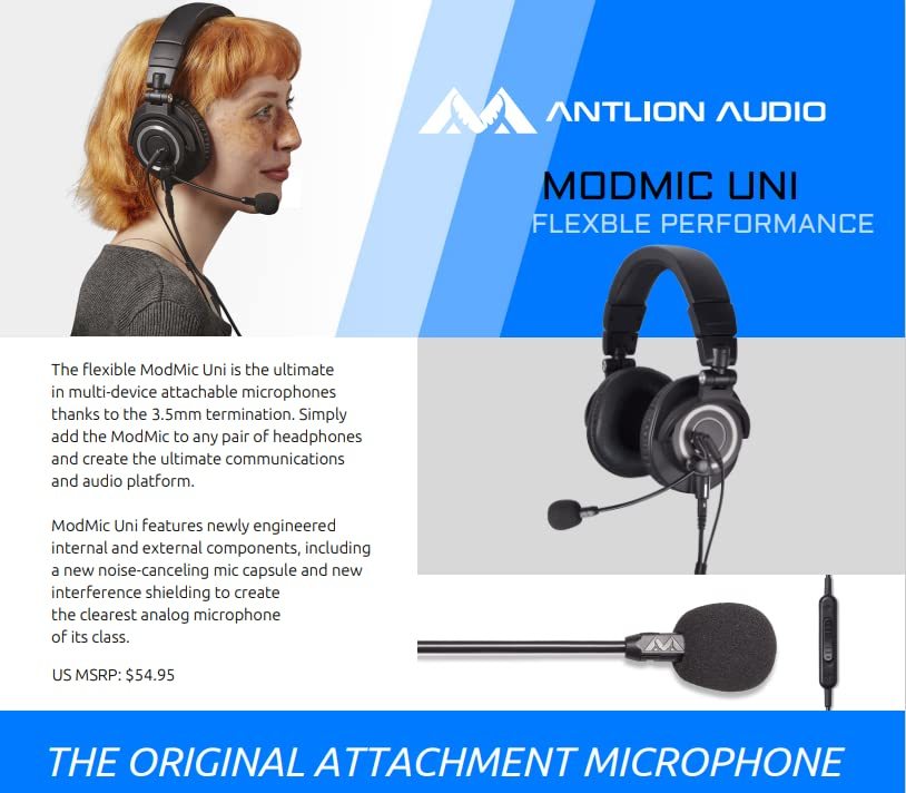 Antlion Audio ModMic Uni 接続可能 ノイズキャンセリングマイク ミュートスイッチ付き Mac Windows PC Playstation 4 Xbox_画像6