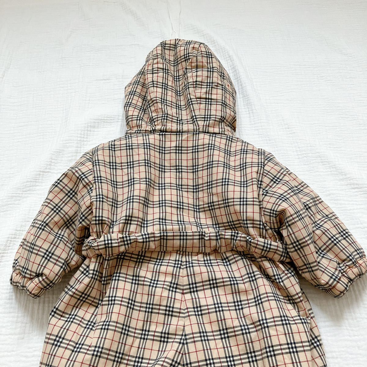 【クリーニング済み】 バーバリーロンドン BURBERRY LONDON 80サイズ ジャンプスーツ カバーオール ジャンパー アウター 防寒 ノバチェック_画像6