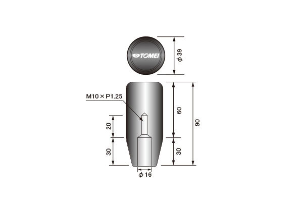 東名パワード シフトノブ ロング 90mm M10-V2 マーチ K11 MT M10×1.25_画像2