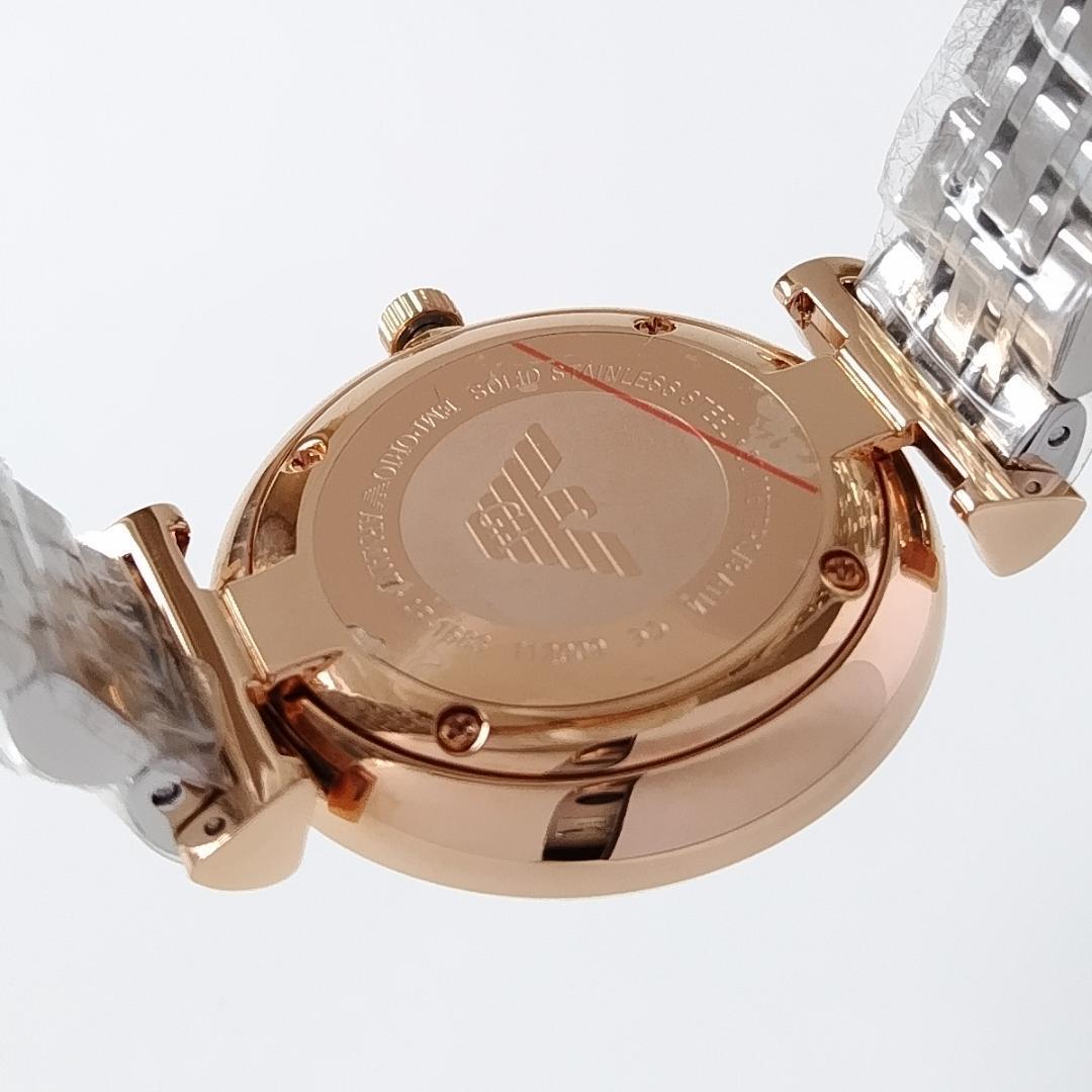 エンポリオアルマーニ新品レディース腕時計32mmクォーツ マザーオブパール ドレスウォッチ レディス白 小さめ