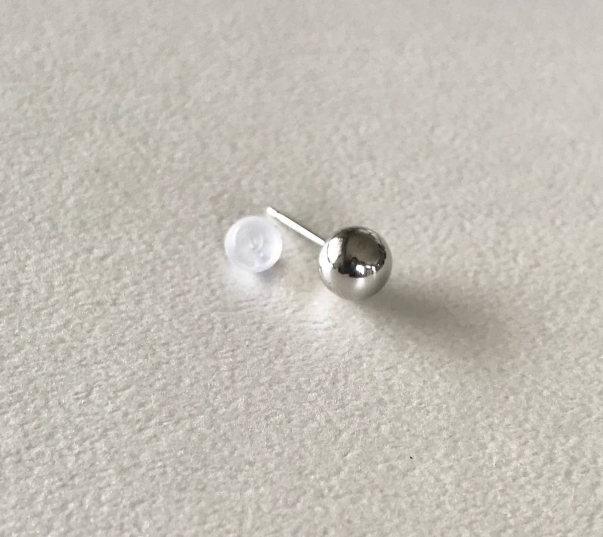  platinum earrings one-side ear earrings 6mm pt900 silicon catch attaching free shipping circle sphere earrings one-side ear 