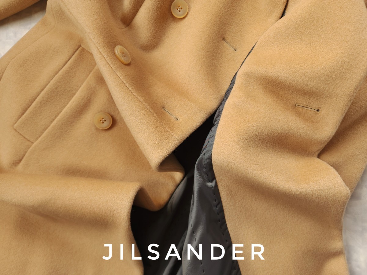 超高級 美品 JIL SANDER 一級品本番イタリア製モダンキャメルコート おしゃれ大人気カラー ジルサンダー _画像10