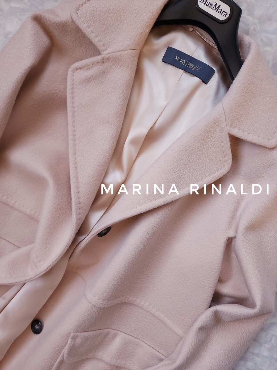 超高級 極美品 Maxmara 大人気オーバーサイズコート 最高級一級品生地 MARINA RINALDI マリナ リナルディ マックスマーラ ビッグシルエット_画像2