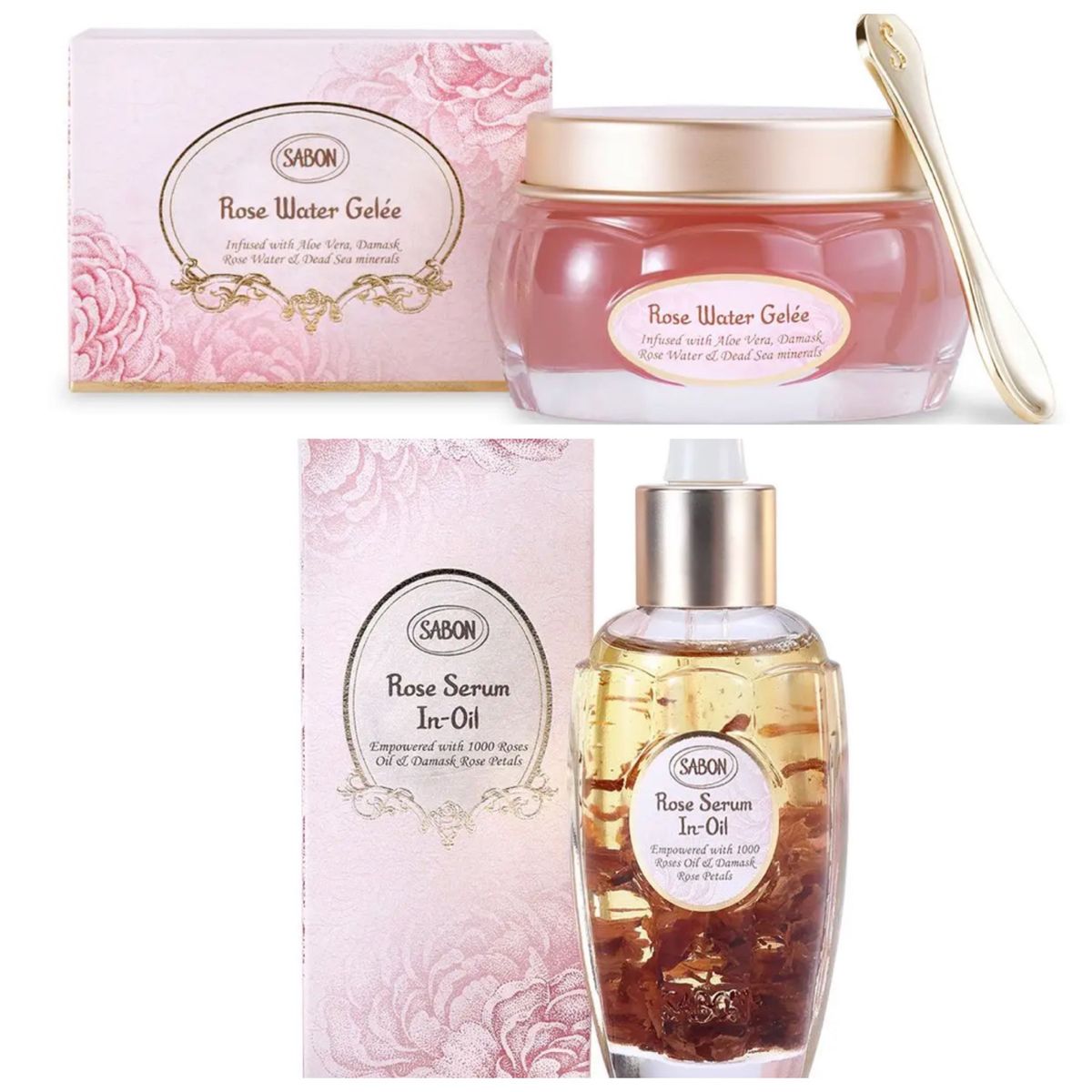 サボン SABON  ウォータージュレRフェイス用保湿ジェル　ローズ　80mL  ローズセラムインオイル　50mL