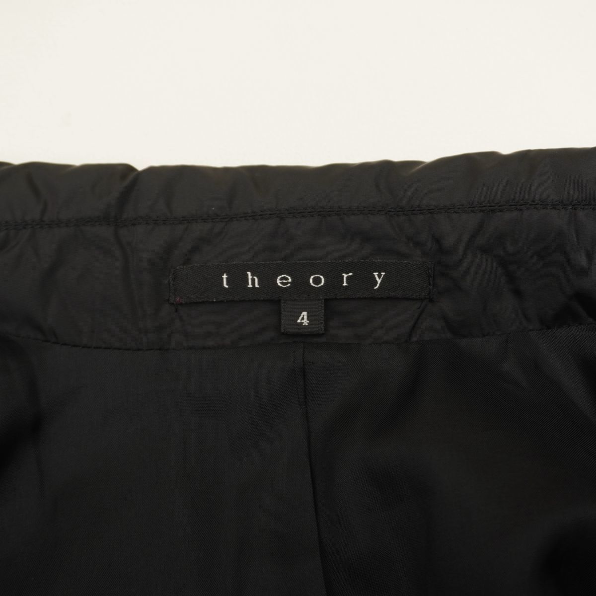  beautiful goods Theory theory tailored cotton inside nylon long coat lady's autumn winter outer black black size 4*IC132