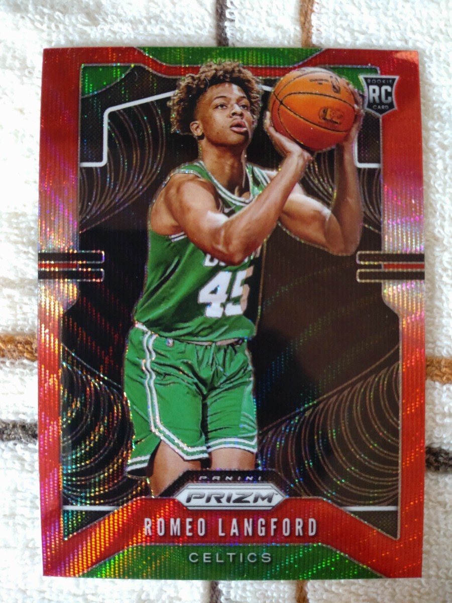 2019-20 panini immaculate collection romeo langford rookie patch auto red /25 red wave prizm 2枚セット_画像3