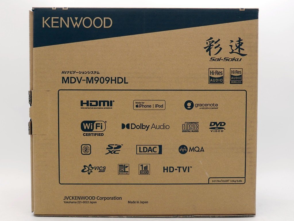 ★1スタ!!【未使用品】Kenwood(ケンウッド) 9V型 大画面モデル カーナビ 彩速 Bluetooth内蔵 DVD TYPE M MDV-M909HDL m5-32857 m_z_画像2