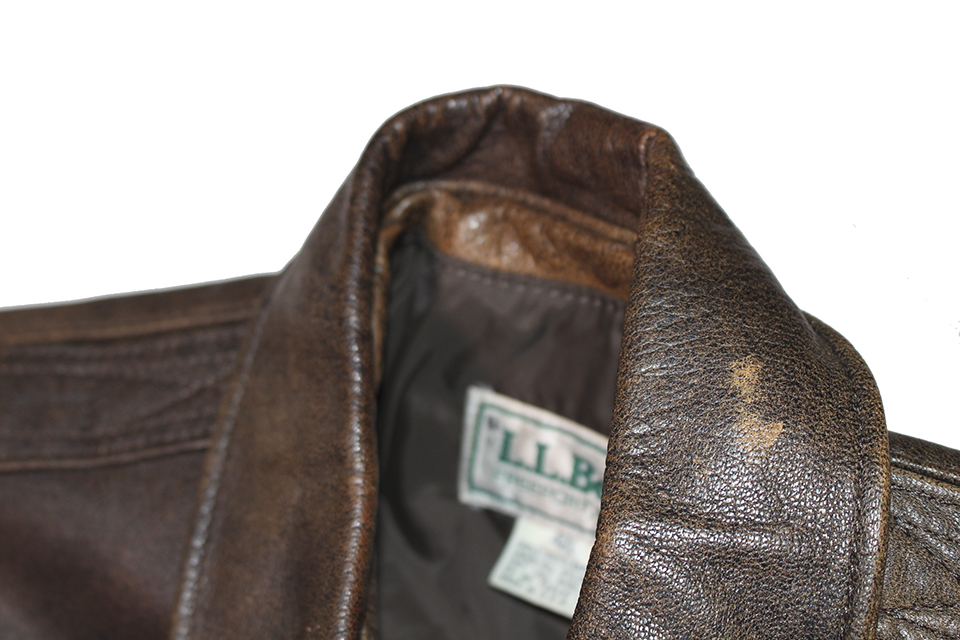 VINTAGE 80’S L.L.BEAN A-2 TYPE LEATHER JACKET SIZE 42L MADE IN USA_画像6