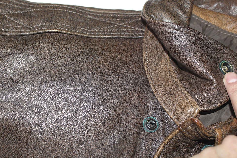 VINTAGE 80’S L.L.BEAN A-2 TYPE LEATHER JACKET SIZE 42L MADE IN USA_画像5
