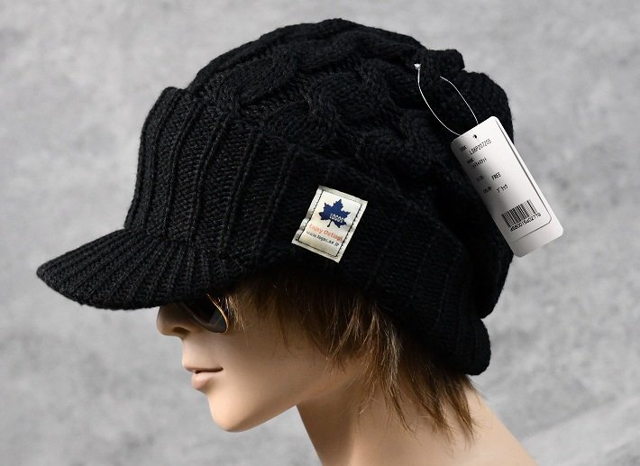 LOGOS ロゴス ニットキャップ ニット帽 帽子 大きい 大きめ 大きいサイズ ニット素材 LS6P207Z 7987319 ブラック 新品 1円 スタート_画像2