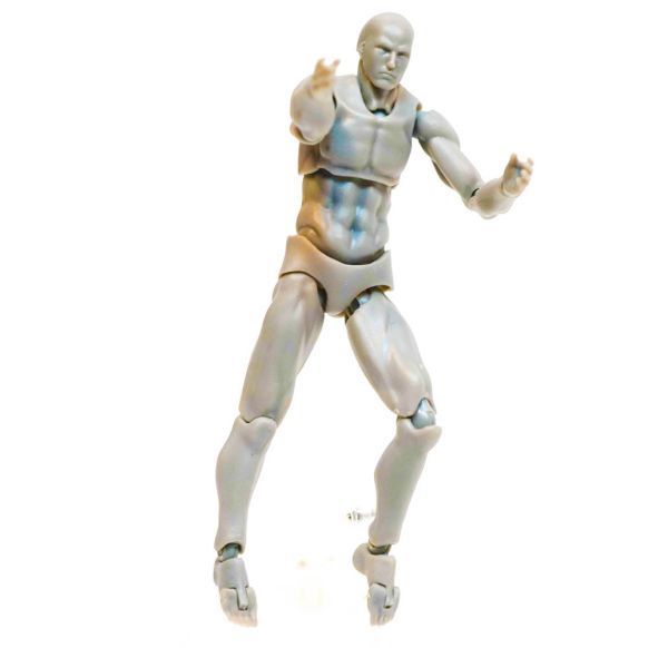 【2種】デッサン人形 男性 男 女 灰色 デッサンモデル 人体模型 ボディちゃん　ボディくん　素体　可動式　フィギュア　絵画モデル
