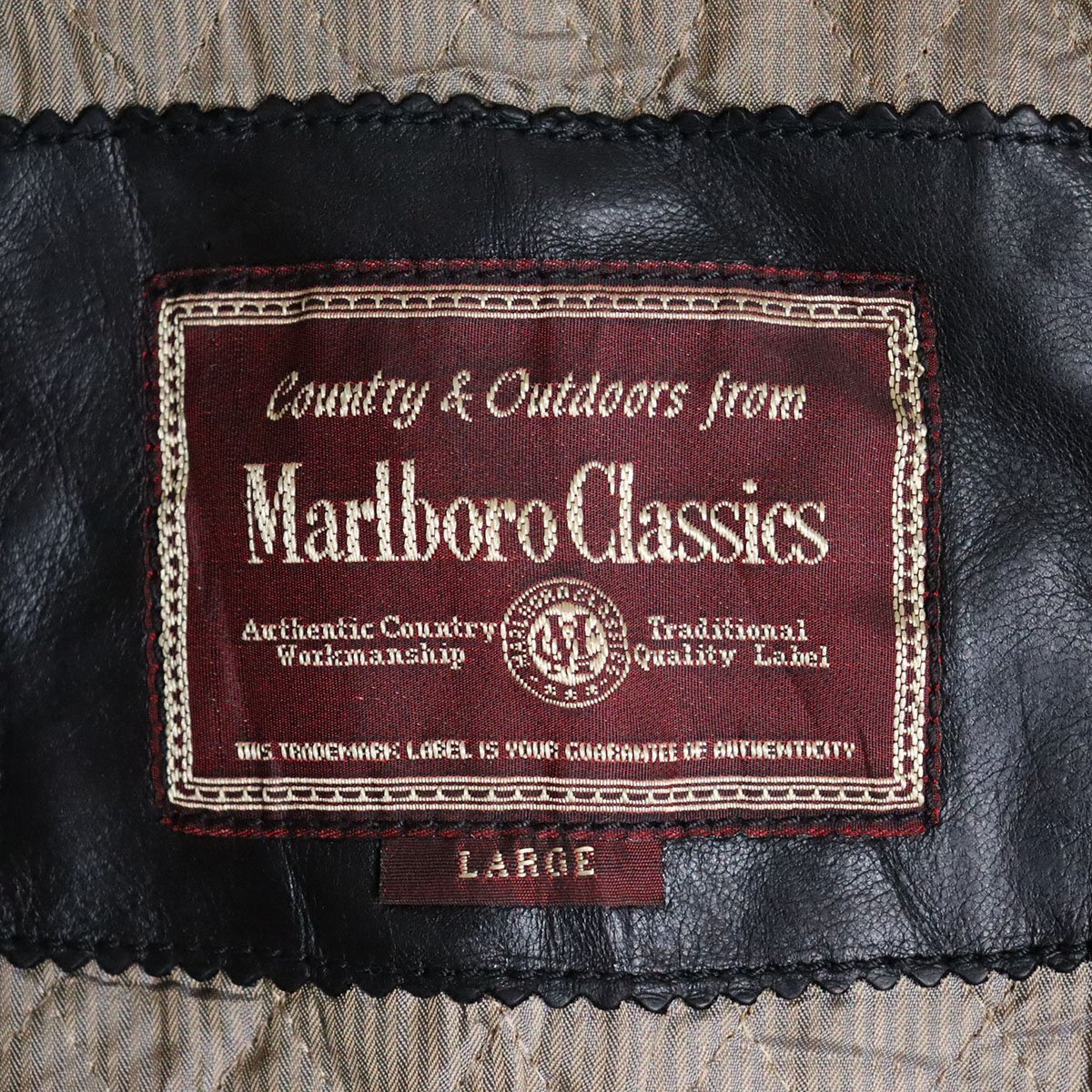 $1K/s6.29-2　Marlboro Classics　マルボロクラシックス　レザーコート　本革　レザージャケット　ハンティングジャケット　ハーフコート_画像6